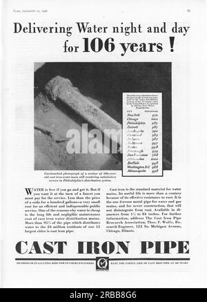 Vintage Time Magazine 21 septembre 1936 publication publicitaire, États-Unis Banque D'Images