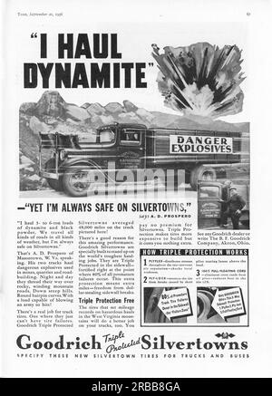 Vintage Time Magazine 21 septembre 1936 publication publicitaire, États-Unis Banque D'Images