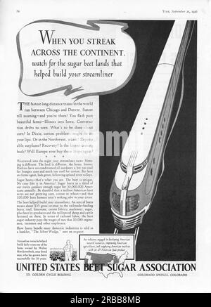 Vintage Time Magazine 21 septembre 1936 publication publicitaire, États-Unis Banque D'Images