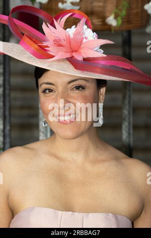 Autun, France. 08 juillet 2023. La princesse Yasmine Murat pose après la cérémonie de mariage royal à la cathédrale Saint-Lazare d'Autun, le 8 juillet 2023, France. Photo de David Niviere/ABACAPRESS.COM crédit : Abaca Press/Alamy Live News Banque D'Images