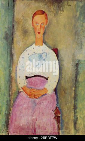 Fille avec un chemisier à pois 1919 ; Paris, France par Amedeo Modigliani Banque D'Images