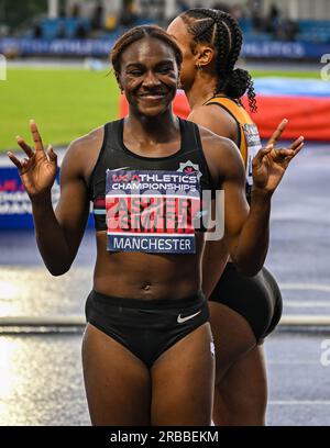 8 juillet 2023 ; Manchester Regional Arena, Manchester, Lancashire, Angleterre; 2023 Muller UK Athletics Championships Manchester ; Dina Asher Smith Banque D'Images