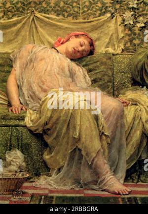 A Workbasket 1879 ; Royaume-Uni par Albert Joseph Moore Banque D'Images