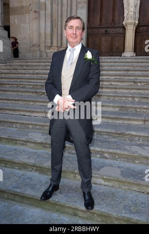 Autun, France. 08 juillet 2023. Le prince Charles-Henri Lobkowicz arrive à la cérémonie de mariage royal à la cathédrale Saint-Lazare d'Autun, le 8 juillet 2023, France. Photo de David Niviere/ABACAPRESS.COM crédit : Abaca Press/Alamy Live News Banque D'Images