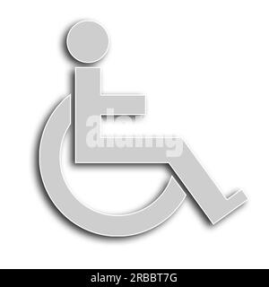 Inclusion du handicap. Illustration du symbole international d'accès sur fond blanc Banque D'Images