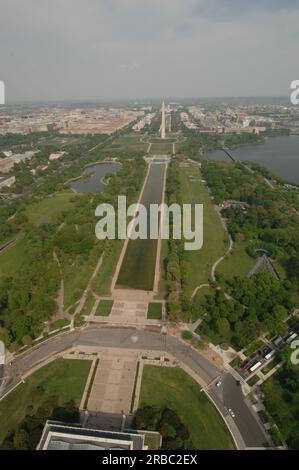 Vues aériennes des bâtiments, monuments, paysages de Washington, DC, prises pendant le trajet par le secrétaire Dirk Kempthorne et des aides sur les États-Unis Hélicoptère de la police du parc Banque D'Images