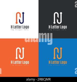 Logo de lettre H, logo de lettre h, logo d'alphabet, logo, logo d'entreprise, Abstract Modern logo conçoit vecteur de concept, Flat Vector logo Design Illustration de Vecteur