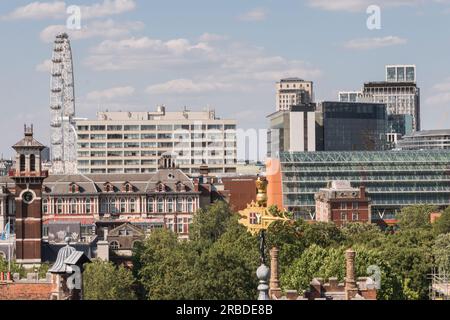 Vue sur le toit de l'hôpital St Thomas depuis Lambeth Palace, la résidence officielle londonienne de l'archevêque de Canterbury, Lambeth, Londres, Angleterre, Royaume-Uni Banque D'Images