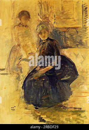 Autoportrait avec Julie (étude) 1887 par Berthe Morisot Banque D'Images