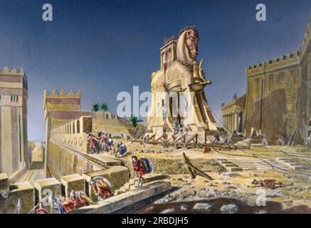 Méfiez-vous des Grecs portant des cadeaux par Henri-Paul Motte Banque D'Images