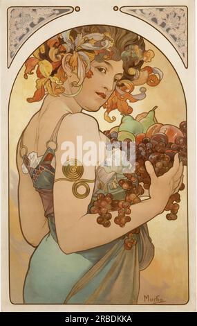 Fruit 1897 par Alphonse Mucha Banque D'Images