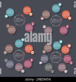 Cercle infographies modèles de conception ensemble, quatre, cinq, six et sept étapes ou options, vecteur eps10 illustration Illustration de Vecteur