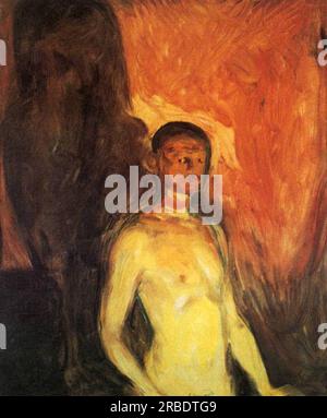 Autoportrait en enfer 1903 par Edvard Munch Banque D'Images