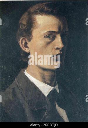 Autoportrait 1882 par Edvard Munch Banque D'Images