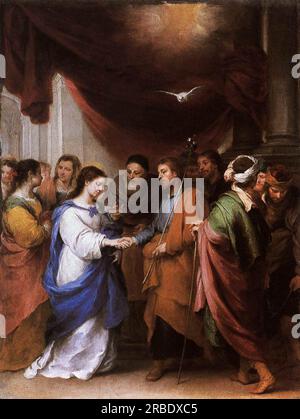 Le mariage de la Vierge 1670 par Bartolomé Esteban Murillo Banque D'Images