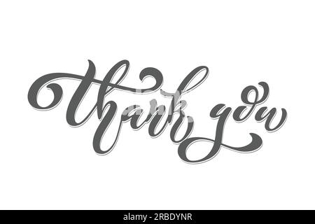 thank you. Modern brush calligraphy. Hand drawn design elements. Logos and emblems for invitation, greeting card, t-shirt. Vector illustration. Illustration de Vecteur
