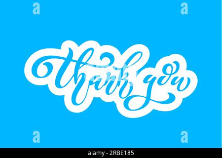 thank you. Modern brush calligraphy. Hand drawn design elements. Logos and emblems for invitation, greeting card, t-shirt. Vector illustration. Illustration de Vecteur