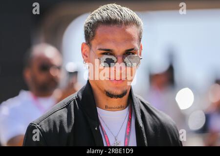 Silverstone, Royaume-Uni. 09 juillet 2023.Antony arrive à Manchester United lors de la FORMULE 1 ARAMCO BRITISH GRAND PRIX 2023 au circuit Silverstone, Silverstone, Royaume-Uni le 9 juillet 2023 Credit : Every second Media/Alamy Live News Banque D'Images