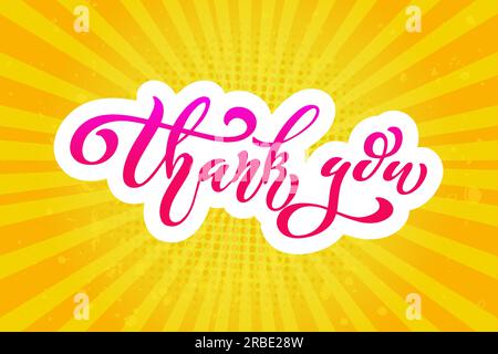 thank you. Modern brush calligraphy. Hand drawn design elements. Logos and emblems for invitation, greeting card, t-shirt. Vector illustration. Illustration de Vecteur