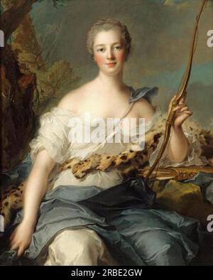Jeanne-Antoinette poisson, Marquise de Pompadour dans le rôle de Diana 1746 de Jean-Marc Nattier Banque D'Images