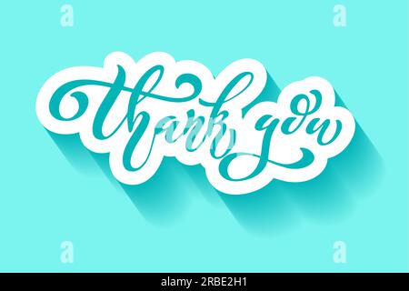 thank you. Modern brush calligraphy. Hand drawn design elements. Logos and emblems for invitation, greeting card, t-shirt. Vector illustration. Illustration de Vecteur