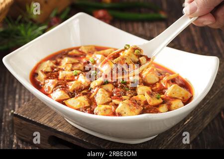 Mapo tofu , Mapo doufu , cuisine chinoise Banque D'Images