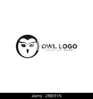 modèle de conception de logo de hibou de grange vecteur eps10 isolé sur fond blanc Illustration de Vecteur