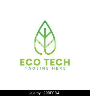 modèle de conception de logo eco tech de vecteur eps10 isolé sur fond blanc Illustration de Vecteur
