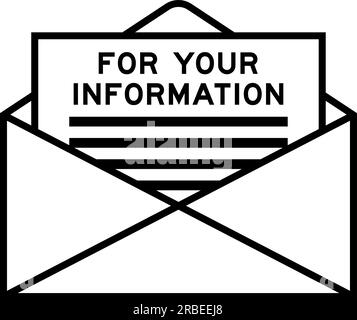 Enveloppe et lettre signe avec mot pour votre information comme titre Illustration de Vecteur