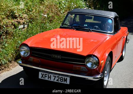 Triumph TR6 Sports car Classic car Meeting Hook Norton Oxfordshire Angleterre royaume-uni 9 juillet 2023 crédit : MELVIN GREEN/Alamy Live News Banque D'Images