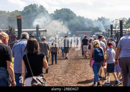 Daresbury, nr Warrington, Cheshire, Royaume-Uni. 09 juillet 2023. Le Cheshire Steam Fair est un événement annuel qui a lieu à Daresbury près de Warrington, dans le Cheshire. L'événement est établi depuis plus de 30 ans et est l'un des principaux événements Steam dans le Cheshire. Crédit : John Hopkins/Alamy Live News Banque D'Images