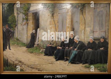 Funérailles de village en Bretagne 1891 par Charles Sprague Pearce Banque D'Images