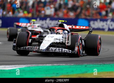 Yuki Tsunoda d'AlphaTauri lors du Grand Prix de Grande-Bretagne 2023 à Silverstone, Towcester. Date de la photo : dimanche 9 juillet 2023. Banque D'Images