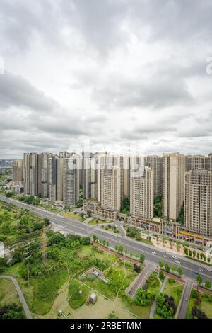 Le temps nuageux dans la ville de Chengdu. Banque D'Images