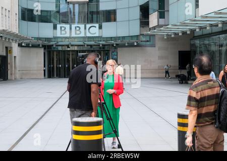 BBC TV Centre, Portland place, Londres, Royaume-Uni. 9 juillet 2023. Accusations contre un présentateur de la BBC Huw Edwards. BBC TV Centre dans le centre de Londres. Crédit : Matthew Chattle/Alamy Live News Banque D'Images