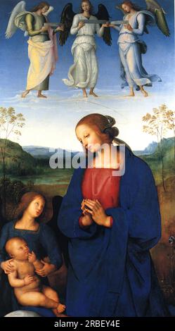 La Vierge et l'enfant avec un ange 1499 par Pietro Perugino Banque D'Images