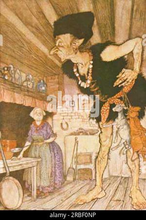 Fee-fi-FO-fum, je sens le sang d'un Anglais par Arthur Rackham Banque D'Images