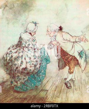 Puis le vieux Fezziwig s'est démarqué pour danser avec Mme Fezziwig d'Arthur Rackham Banque D'Images