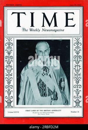 Vintage Time Magazine 29 juin 1936 couverture du numéro, États-Unis Banque D'Images