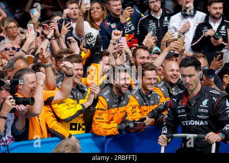 Mécanicien, mécanicien, mécanicien McLaren F1 Team lors du Grand Prix de Grande-Bretagne de Formule 1 Aramco 2023, 10e manche du Championnat du monde de Formule 1 2023 du 7 au 9 juillet 2023 sur le circuit de Silverstone, à Silverstone, Royaume-Uni - photo DPPI Banque D'Images