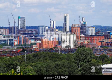 Leeds City Centre Skyline 9 juillet 2023, West Yorkshire, Royaume-Uni Banque D'Images