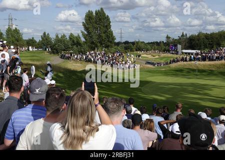 St. Albans, Hertfordshire, Royaume-Uni. 9 juillet 2023. CAM Smith remporte l'événement LIV Golf London au Centurion Golf Club après un putt manqué sur 18 Credit : Motofoto/Alamy Live News Banque D'Images