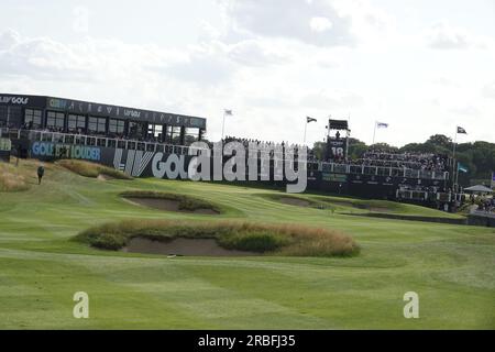 St. Albans, Hertfordshire, Royaume-Uni. 9 juillet 2023. CAM Smith remporte l'événement LIV Golf London au Centurion Golf Club après un putt manqué sur 18 Credit : Motofoto/Alamy Live News Banque D'Images