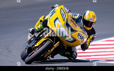 Juillet 08 2023 Monterey, CA, U.S.A Max Flinders(88)sort du turn5 lors de la Mission Foods MotoAmerica King of the Baggers Q2 au WeatherTech Raceway Laguna Seca Monterey, CA Thurma Banque D'Images