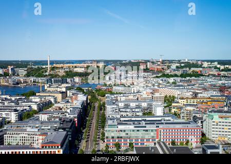 Suède, Stockholm . Vue aérienne de Stockholm (Hammarby) horizon urbain. Banque D'Images