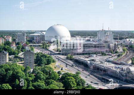 Suède, Stockholm . Vue aérienne de Stockholm (Hammarby) horizon urbain. Banque D'Images