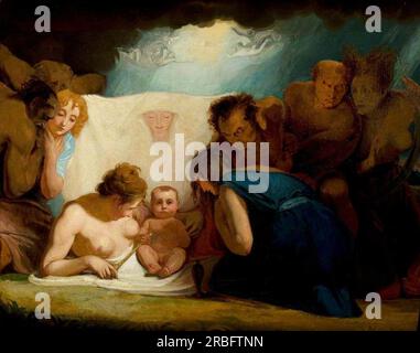 L'enfant Shakespeare assisté par nature et les passions de George Romney Banque D'Images