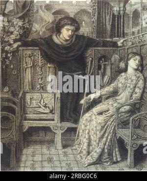 Hamlet et Ophélie 1858 de Dante Gabriel Rossetti Banque D'Images
