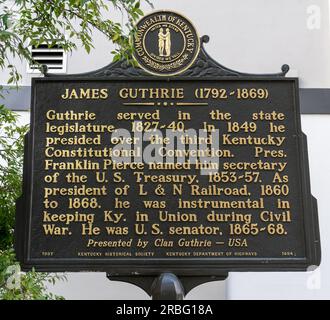 Louisville, Kentucky - 10 septembre 2021 : le sénateur James Guthrie a joué un rôle déterminant dans le maintien du Kentucky dans l'Union pendant la guerre de Sécession. Banque D'Images