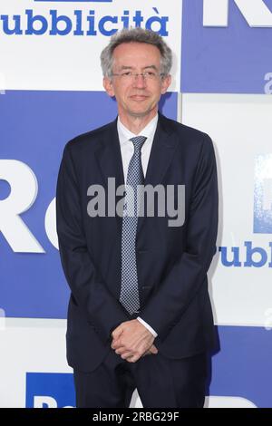 Naples, Italie. 07 juillet 2023. Naples, Centre de production radio et TV, Présentation des horaires Rai 2023/2024. Sur la photo : le maire Gaetano Manfredi crédit : Agence photo indépendante/Alamy Live News Banque D'Images